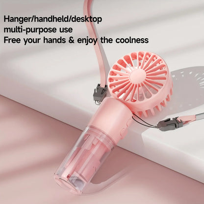 Handheld Mist Fan - Compact Foldable Desk Fan for Portable Neck Hanging Outdoor Cooling Experience