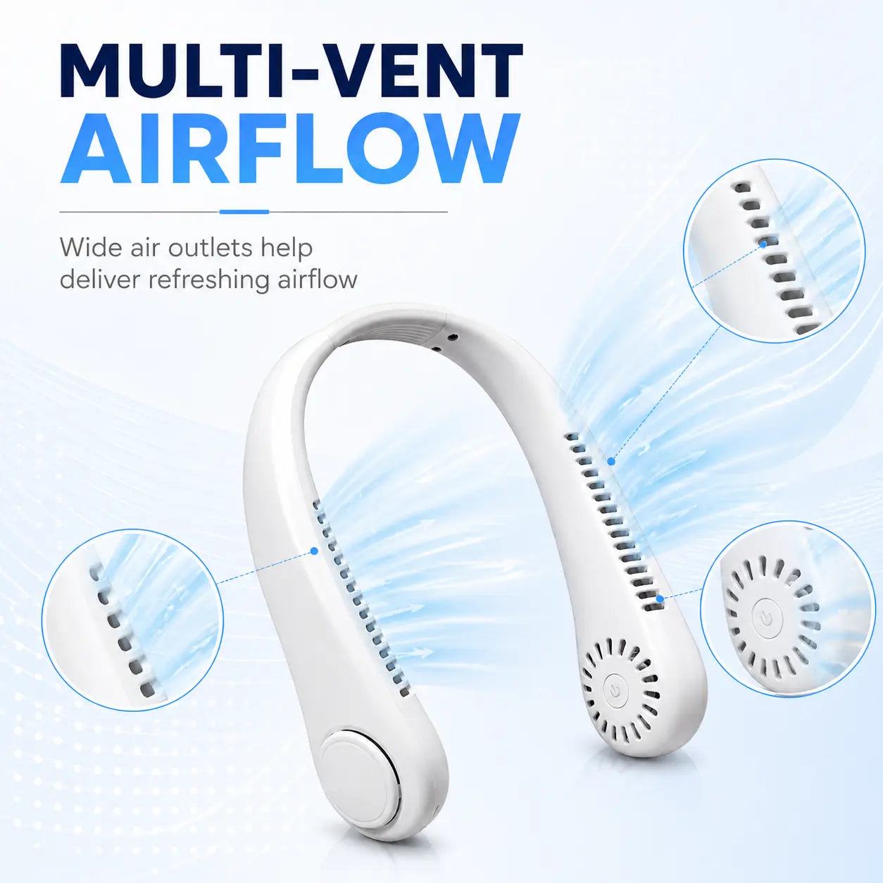 Hands-Free Neck Fan – Lightweight U-Shaped Portable Cooling Solution for Summer Travel, Outdoor Activities, Office Use, and Daily Comfort