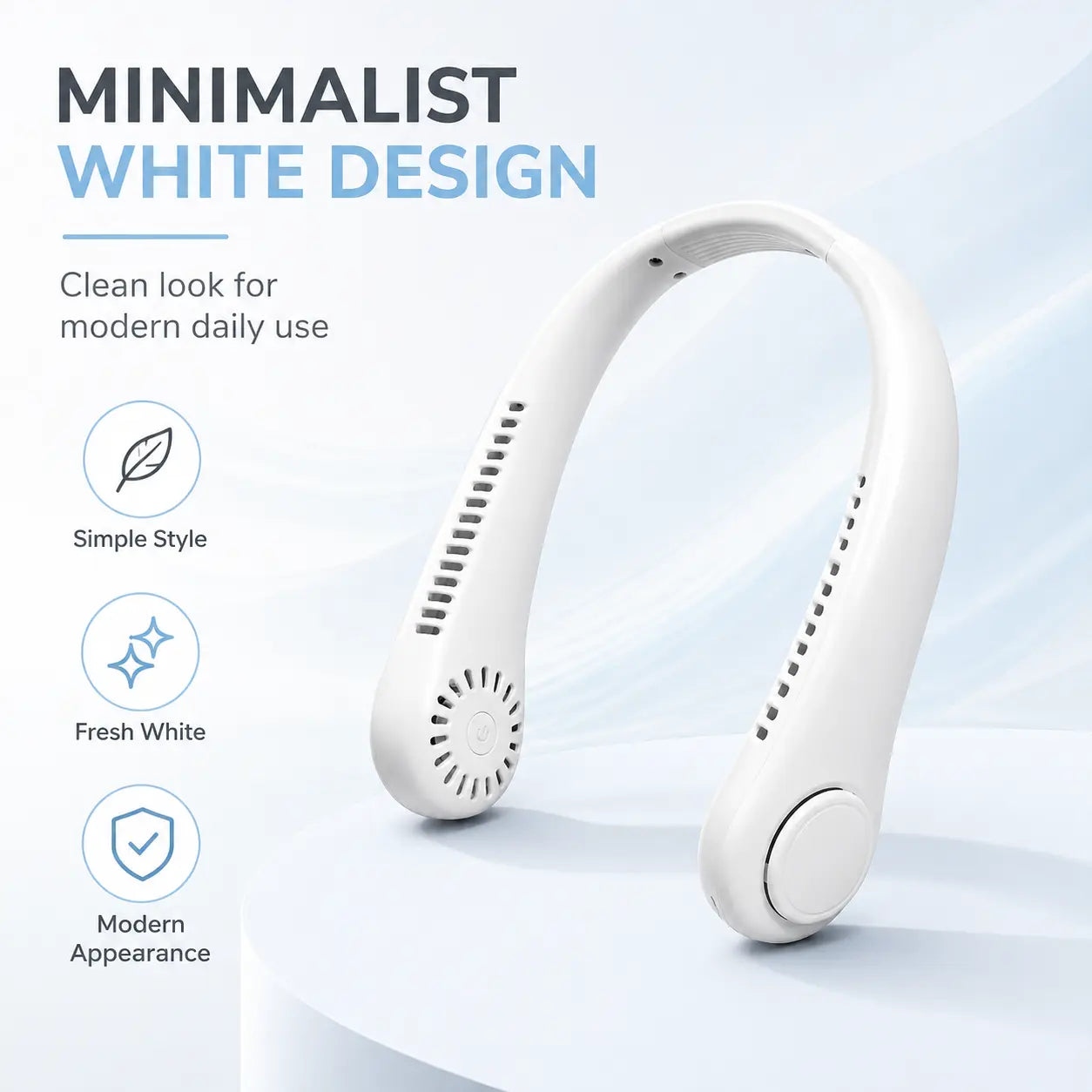 Hands-Free Neck Fan – Lightweight U-Shaped Portable Cooling Solution for Summer Travel, Outdoor Activities, Office Use, and Daily Comfort