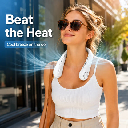Hands-Free Neck Fan – Lightweight U-Shaped Portable Cooling Solution for Summer Travel, Outdoor Activities, Office Use, and Daily Comfort