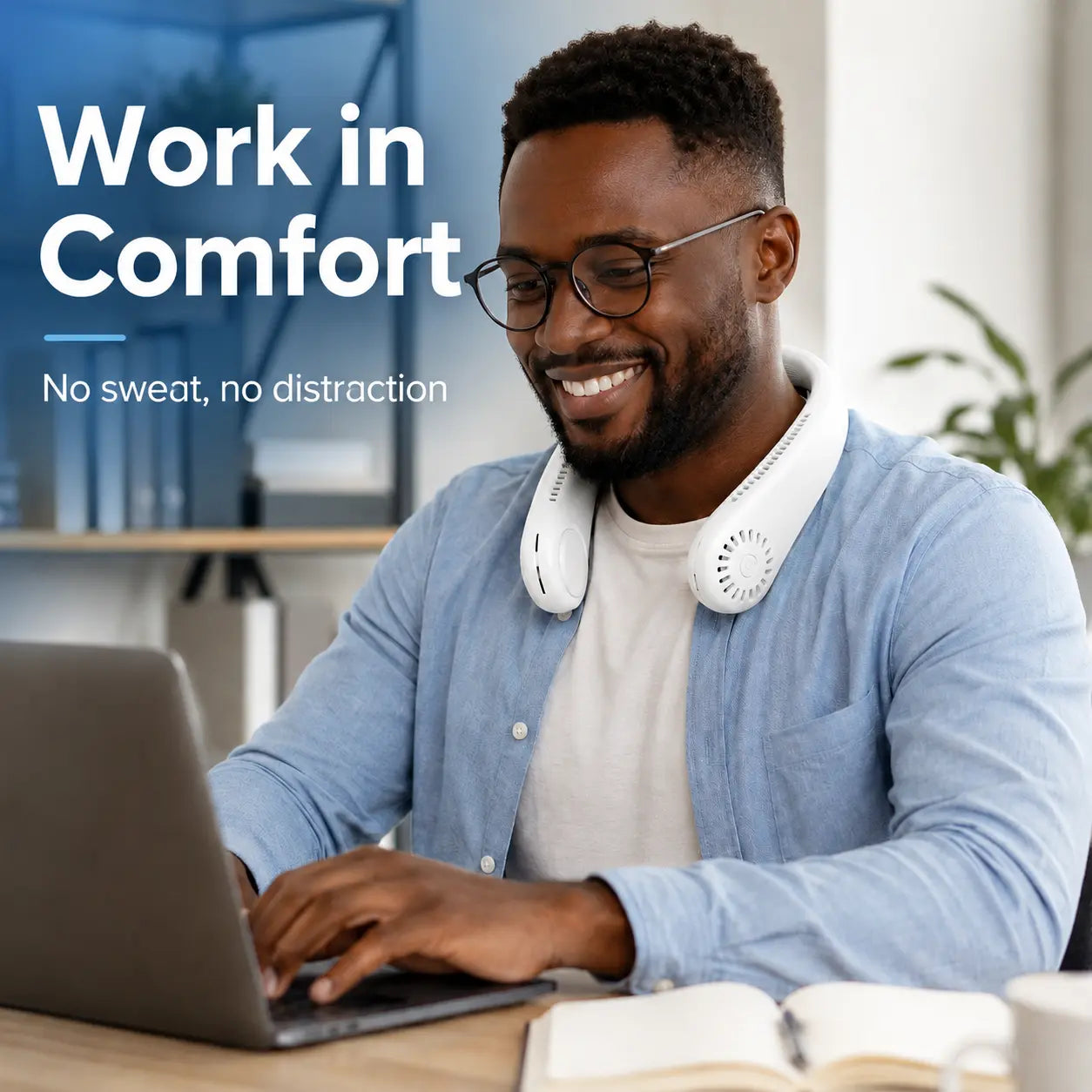 Hands-Free Neck Fan – Lightweight U-Shaped Portable Cooling Solution for Summer Travel, Outdoor Activities, Office Use, and Daily Comfort