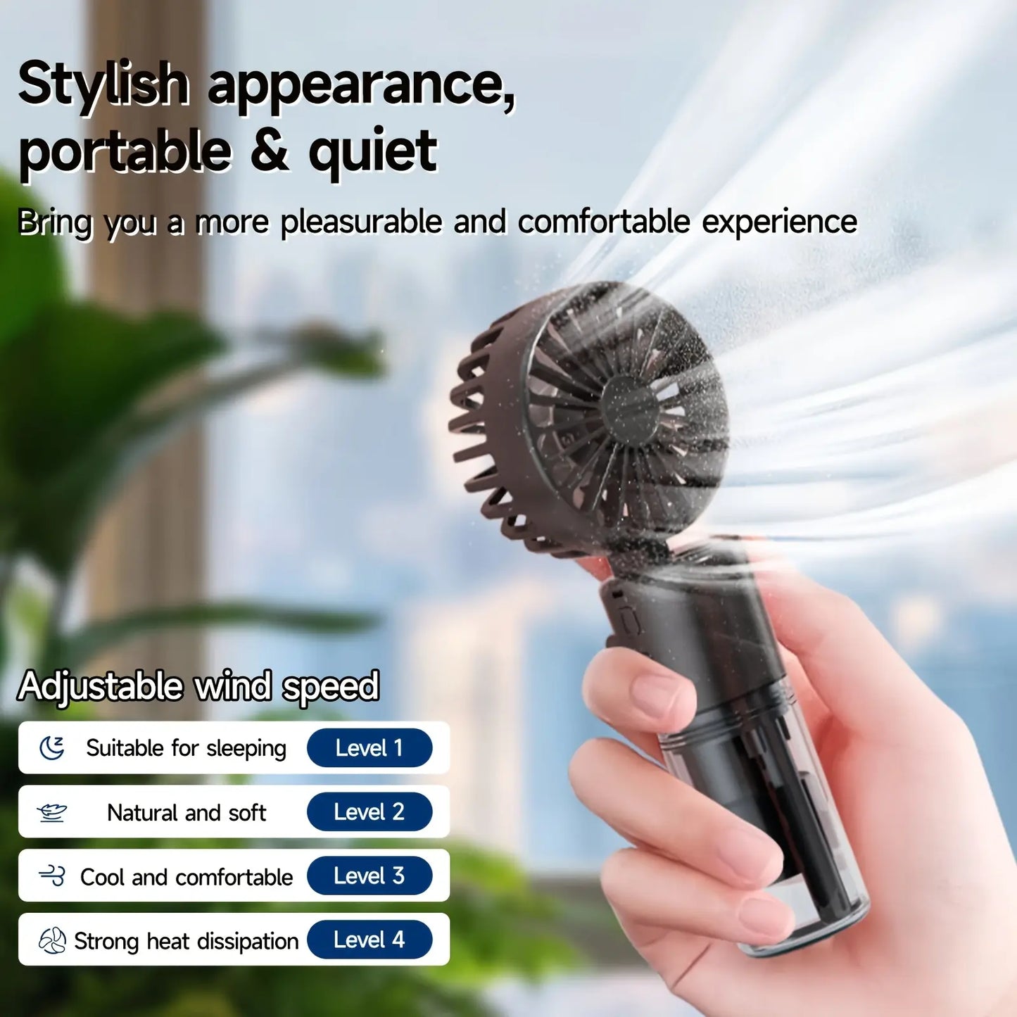 Handheld Mist Fan - Compact Foldable Desk Fan for Portable Neck Hanging Outdoor Cooling Experience